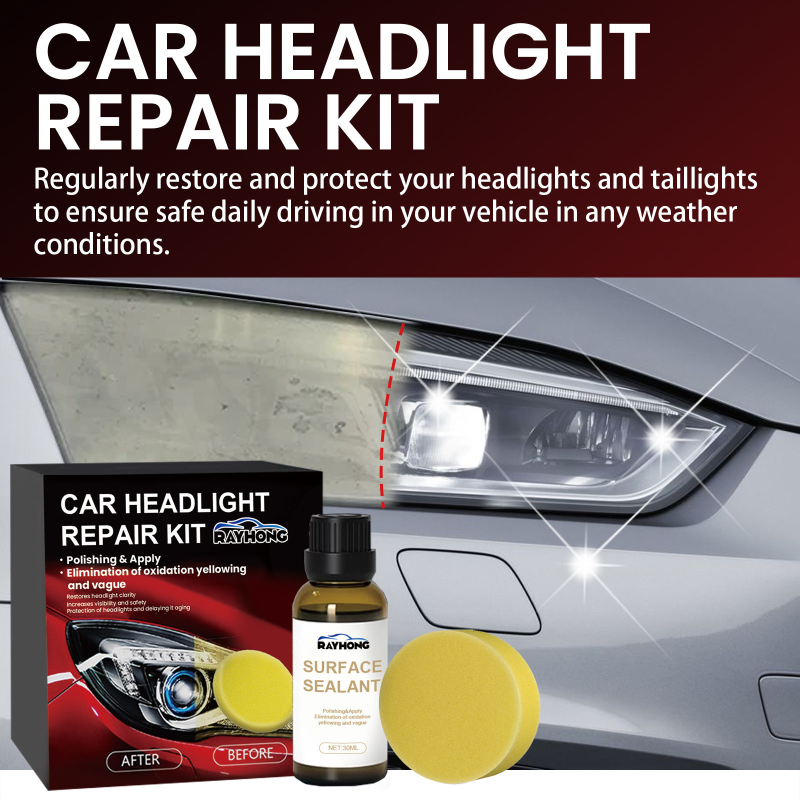 Tiitstoy Auto Headlight Restoration Kit Car Headlight Lens Restoration ...