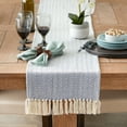 thumbnail image 3 of Stone Blue Chevron Cotton Table Runner 15x72, 3 of 3