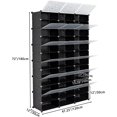 thumbnail image 3 of 12 Tier Portable Shoe Rack Organizer 72 Pair Covered Shoe Storage Shelves Rack 36 Grids Tower Shelf Storage Cabinet Stand Expandable for Heels,Boots,Slippers,Perfect For Entryway,Hallway,Closet,BLACK, 3 of 13