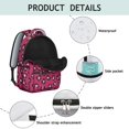 thumbnail image 4 of Black and Pink Leopard Print Backpack for School, Cute School Bag with Adjustable Shoulder Straps and Padded Back, 15.3"x11"x7.1", 4 of 5