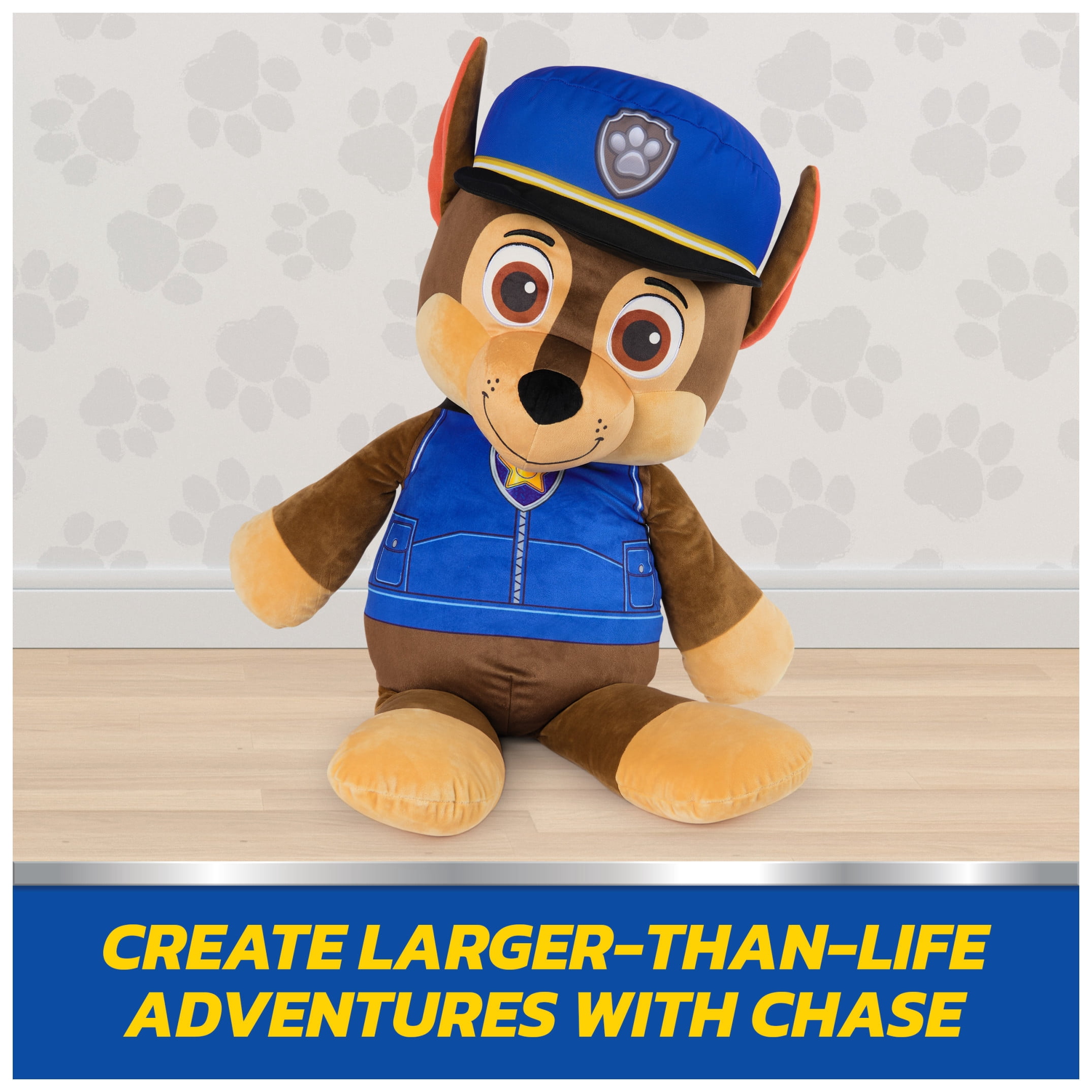 PAW Patrol, Chase Jumbo 32-inch Plush Toy with Embroidered Details, for Ages 0+