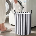 thumbnail image 5 of Fotbe Black White Gray Mexican Blanket Serape Stripes Pattern Laundry Basket with Handles, Waterproof Large Laundry Hamper, Wash Bag for Corner Dorm, Rolling Laundry Basket with Handles-, 5 of 6