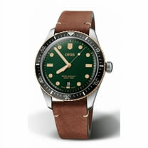 Oris Divers Sixty-Five Green Dial Brown Leather Strap Men's Watch 01 733 7707 4357-07 5 20 45