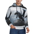 thumbnail image 2 of Salouo Valley Gray Dragon Pattern Men's Fall Hoodie Sweatshirt,Sport Hoodie with Pockets for Men Pullover Casual Hooded Sweatshirt-XX-Large, 2 of 7