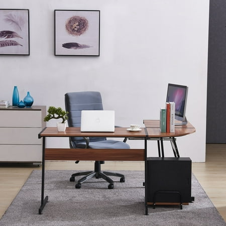 Mcombo Office Desk Corner L Shaped Workstation Laptop Table With