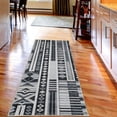 thumbnail image 3 of Ambesonne Southwestern Decorative Rug Carpet, Monochrome Cultural, 2' 5" x 7' 5", Black White and Blue Grey, 3 of 3