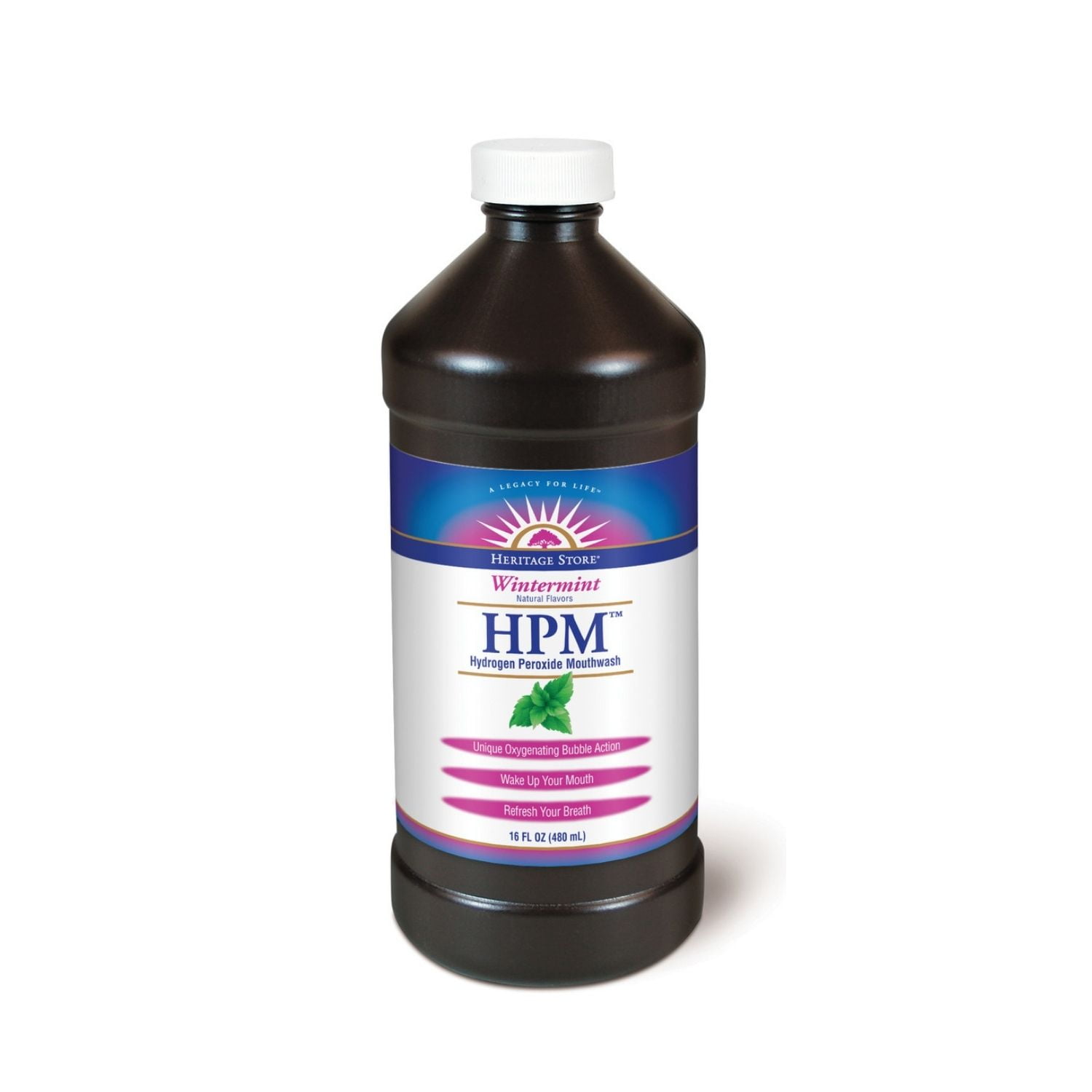 HERITAGE STORE Hydrogen Peroxide Mouthwash, Liquid, Wintermint (Btl