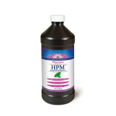 HERITAGE STORE Hydrogen Peroxide Mouthwash, Liquid, Wintermint (Btl-Plastic) | 16oz