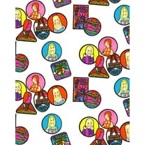 Barbie Travel Patches Removable Vinyl Wallpaper, White