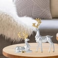 thumbnail image 4 of 2 figuras de reno, ciervo y alce de estilo nórdico moderno para mueble de TV, escritorio de casa. 2 uds plata B, 4 of 9