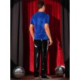 thumbnail image 3 of DARING DIVA Men's Velvet Crew Neck Short Sleeve Tee Tops Disco Velour T Shirts S Blue, 3 of 6
