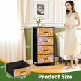 thumbnail image 2 of 4 Drawer Vertical Storage Dresser Groovy leaf Retro cute palm leaves yellow Summer abstract with Wood Top Fabric Pull Drawers, 2 of 8