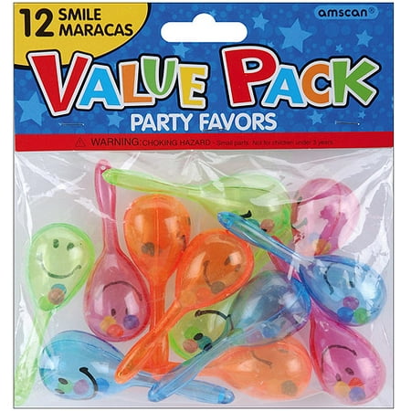 Party Favors, 12-Pack, Smile Maracas