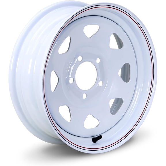 LIBRA 15 x 5 Trailer Wheel 5 Lug on 5" Bolt Pattern White Spoke -17024