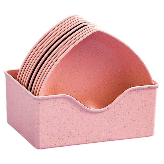 Falx Lightweight Adult Teen Child Tableware Plates, Wheat Stalk Pink, 417.77 g, Set of 10