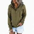 thumbnail image 2 of Towmus Half Boutton Womens Hoodies Drawstring Hooded Sweatshirts for Woman With Pocket, 2 of 6
