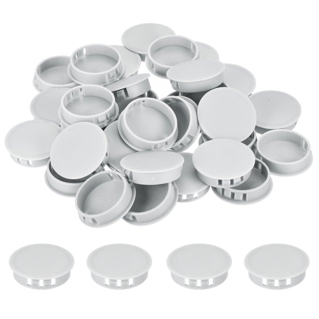 Uxcell 64PCS 45mm Light Gray Plastic Hole Plugs, Flush Type Panel Hole Caps