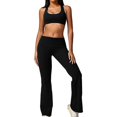 thumbnail image 5 of Workout Sets Gift compatible Women 2 Piece Sleeveless Rackerback Sport Bra Tops & High Waist Flared Leggings Gym Tracksuit Sets, 5 of 5