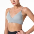 thumbnail image 5 of Women's Sports Bras Comfort Oman Bras With String Quick Dry Shockproof Running Fitness Underwear Wireless Bras for Women Gray M, 5 of 8