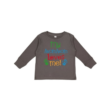 

Inktastic MomMom Loves Me Childs Gift Toddler Boy or Toddler Girl Long Sleeve T-Shirt