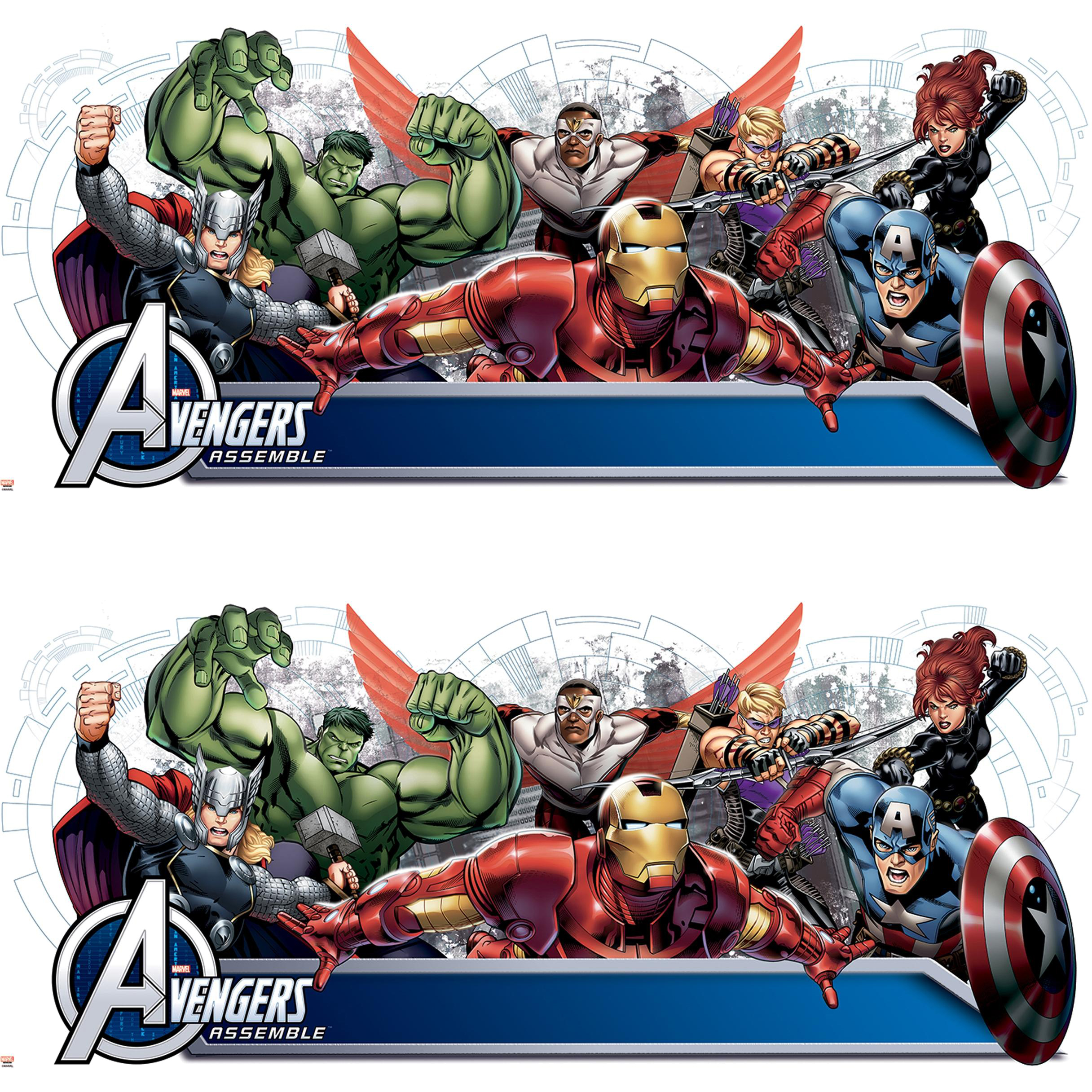 Avengers Assemble Personalization Headboard PeelandStick Wall Decals, 2 pack