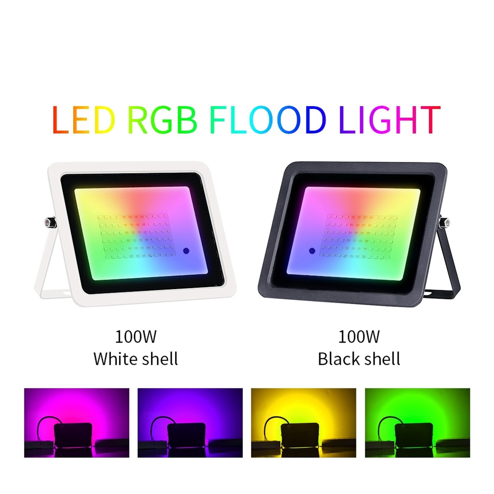 RGB Flood Light 100W 50W 30W 20W RGB Reflector IP68 Waterproof LED Spotlight Projector Lamp Outdoor Garden Lighting ,Multifunctional Lighting