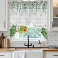 thumbnail image 6 of St. Patrick's Swag Valances for Windows 2 Pack, Kitchen Window Curtains 36 Inch Length, Luck Shamrock Eucalyptus Leaves Flowers Grey Wooden Privacy Swag Curtains for Living Room/Bathroom 36"x36", 6 of 8