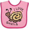 thumbnail image 3 of Inktastic I Love Snails Boys or Girls Baby Bib, 3 of 4