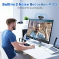 thumbnail image 5 of RONY 2K Webcam with 2 Microphones for Laptop, Autofocus Webcam with Noise-cancelling, Conference Streaming PC USB Webcam, Black, 5 of 10