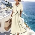 thumbnail image 2 of Admvng Dress for Women Twist Front Short Sleeve V Neck Casual Summer Pocket Dress, 2 of 6
