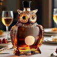 thumbnail image 6 of Whiskey Bottle,10.1 Oz Owl Shaped Clear Glass Wine Bottle | Stylish Liquor Storage Vessel for Men Dad Husband | Whiskey Decanter for Holiday Wine Gifts, 6 of 9