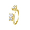 thumbnail image 2 of Round Shape White Cubic Zirconia Four Stone Solitaire Enhancer Guard Ring 10k Yellow Gold Ring Size - 8, 2 of 3