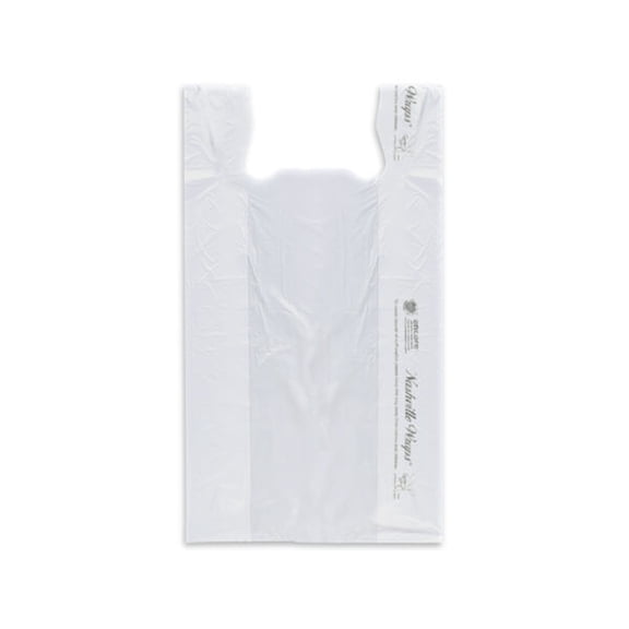 Pack Of 1000, Solid Clear Economy Plastic T Sacks 12 X 7 X 22" Recycled .65 Mil Made In USA