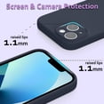 thumbnail image 5 of for iPhone 14 Phone case, Advanced Silicone Phone case, Full Body Anti-Shock Protection, wear-Resistant and Anti-Scratch, a Variety of Fashionable Colors - Midnight Blue, 5 of 9