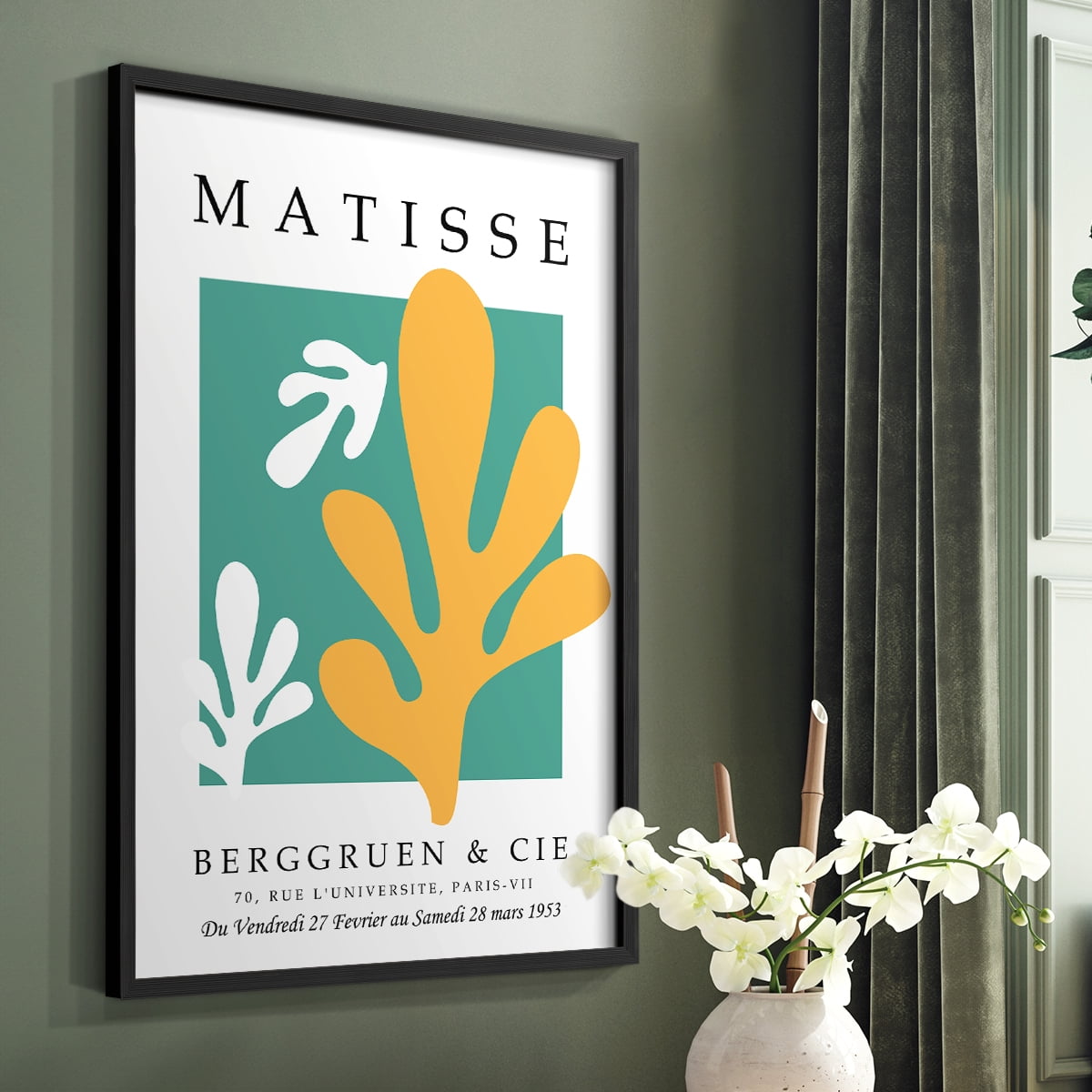 Matisse CCCXLIV in Black Solid Wood 16 x 20 Framed Print