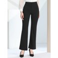thumbnail image 2 of Pantalones de cintura alta para mujer Allegra K pantalones de Trabajo Informales de Longitud Completa Rectos con cremallera lateral Elástica Negro XL, 2 of 5