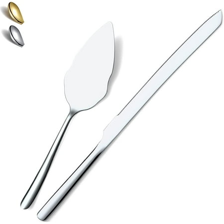 

Just Houseware Wedding Cake Knife and Server Set Stainless Steel Cake Cutting Set for Wedding Include Cake Cutter and Cake Server for Wedding Parties Activities Family (Silver)