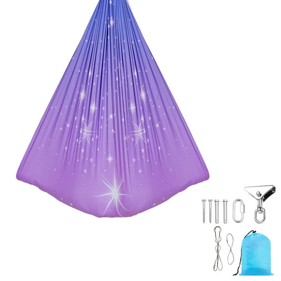 KFFKFF Sensory Swing with Double-Layer Fabric, Indoor & Outdoor Hammock for Kids, 360° Swivel Hanger, O-Sling, Supports up to 300lbs, Adjustable Aerial Yoga and Ceiling Use