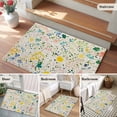 thumbnail image 5 of 2x3 Ft Entryway Area Rug, Pastoral Florals Kitchen Rug Runner Washable Floor Mat, Spring Flowers Garden Modernism Art Non Slip Indoor Door Mat Throw Carpet for Bathroom Living Room Bedroom, 5 of 8