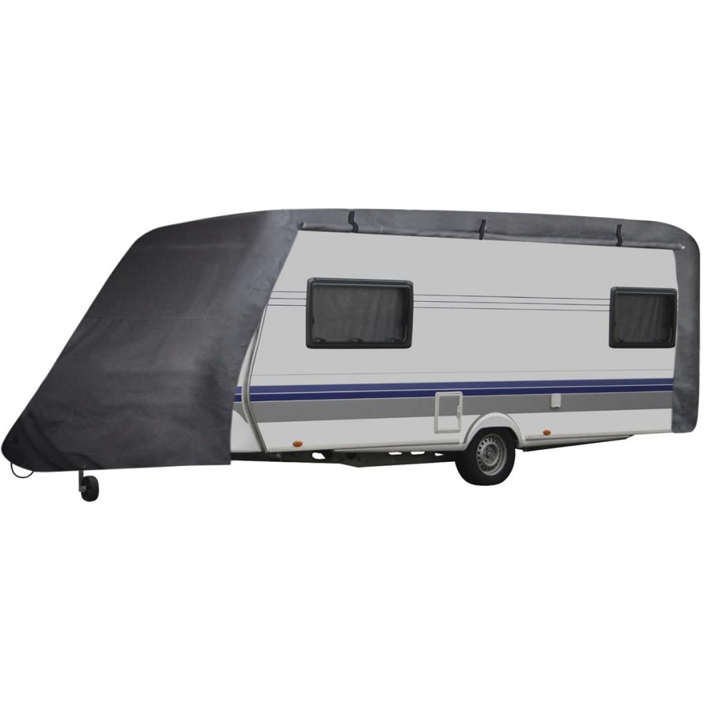 Anself Caravan Cover 3 Layers Fabric Camper Trailer Cover Water Resistant Trailer Breathable Roof Cover Suitable for Caravans with Length Between 14 ft to 17 ft - image 5 of 7