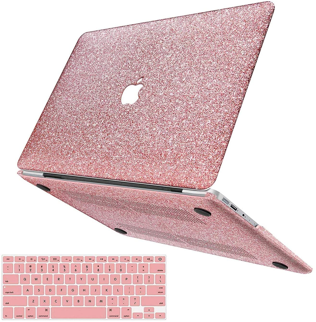 A1369 & A1466 MacBook Air 13 inch Case,Anban Glitter Bling Smooth Protective Laptop Shell Slim Snap On Case with Keyboard Cover Compatible MacBook Air 13 ,Shining Gold 