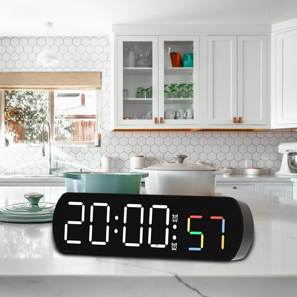 Reloj Despertador digital BLESIY electrónico Brillo ajustable En blanco y negro