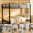 thumbnail image 5 of Seizeen Full Bunk Bed, Full over Full Metal Bunk Bed, 78" * 56" Modern Retro Full Size Bunk Bed Frame with Ladder and Safety Guardrails for Teens Adults, Black, 5 of 8