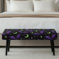thumbnail image 5 of XYZCANDO Polyester Spandex Fabric Bench Slipcover for Bedroom Dining Room, Stretch Pet Hair Resistant Dining Room Bench Covers, Halloween Bat Moon Print, 5 of 9