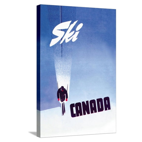 Art.com Ski Canada Stretched Canvas Print Wall Art by P. Ewart, 16" x 24"