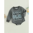 thumbnail image 3 of Wassery Baby Boys Rompers Toddler Fall Bodysuits 3M 6M 9M 12M 18M Infant Crew Neck Long Sleeve Letter Print Jumpsuits Playsuits for Casual Daily, 3 of 8