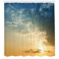thumbnail image 3 of Ambesonne Blue Shower Curtain, Sky Sun Rays Dusk, 69"Wx84"L, Slate Blue Sepia, 3 of 3
