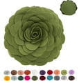 thumbnail image 2 of Fennco Styles Eva's Flower Garden Decorative Throw Pillow with Insert - 13 inches Round (Kiwi, 13" Case+Insert), 2 of 8