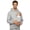 Grey, variant on Men Dad And Baby Carrier Kangaroo Hoodie Front Large Pocket Hooded Sweatshirt Pullover Top for Outing Travel Cycling Sports Black L