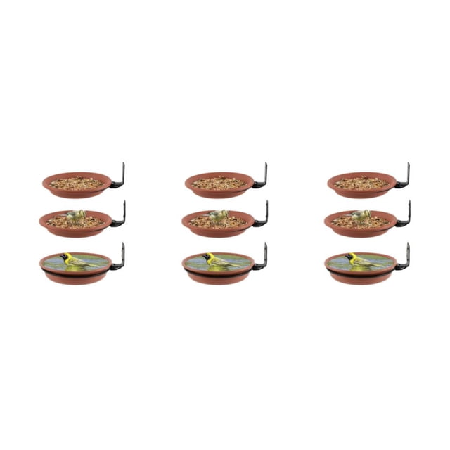 Greeniant Alimentador de colibrí, bandeja de alimentación de plástico, cuenco de agua, bebedero de pájaros montado en la pared, juego de Type1 NO1